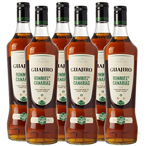 GUAJIRO Ron Miel Honig Rum 30% von den Kanaren Sparpaket 6 x 1 Liter von ebaney