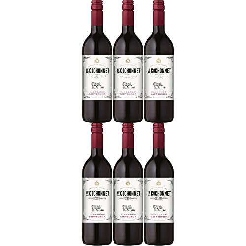 Le Cochonnet Cabernet Sauvignon Pays d' Oc Rotwein Wein trocken IGP Frankreich I Versanel Paket (6 Flaschen) von Cochonnet