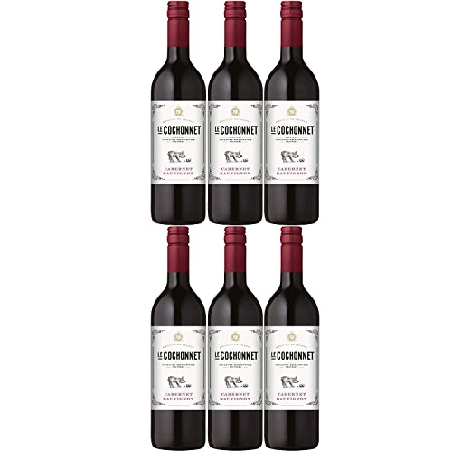 Le Cochonnet Cabernet Sauvignon Pays d' Oc Rotwein Wein trocken IGP Frankreich I Versanel Paket (6 Flaschen) von Cochonnet