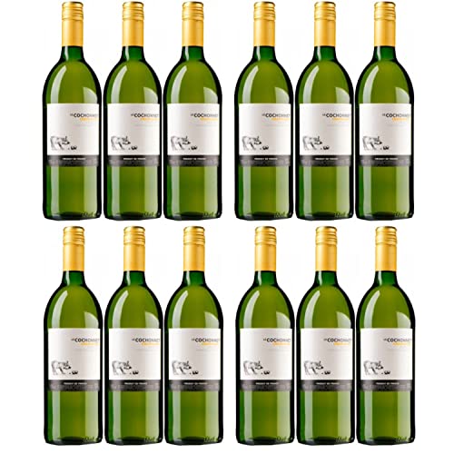 Le Cochonnet Chardonnay Pays d' Oc Weißwein Trocken IGP Frankreich Literflasche (12 x 1,0l) von Cochonnet
