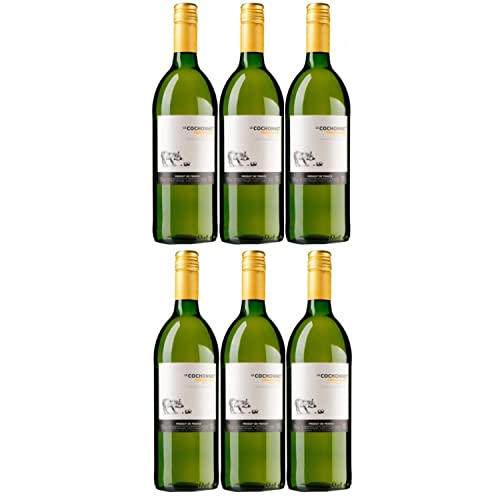 Le Cochonnet Chardonnay Pays d' Oc Weißwein Trocken IGP Frankreich Literflasche (6 x 1,0l) von Cochonnet