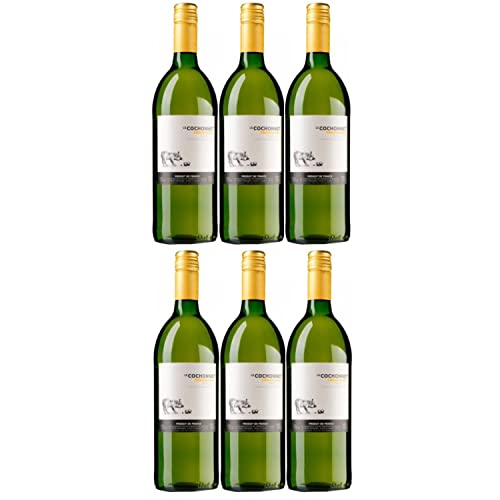 Le Cochonnet Chardonnay Pays d' Oc Weißwein Trocken IGP Frankreich Literflasche (6 x 1,0l) von Cochonnet
