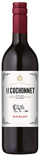 Le Cochonnet Merlot Pays d' Oc Rotwein französischer Wein trocken IGP Frankreich (12 Flaschen) von Cochonnet
