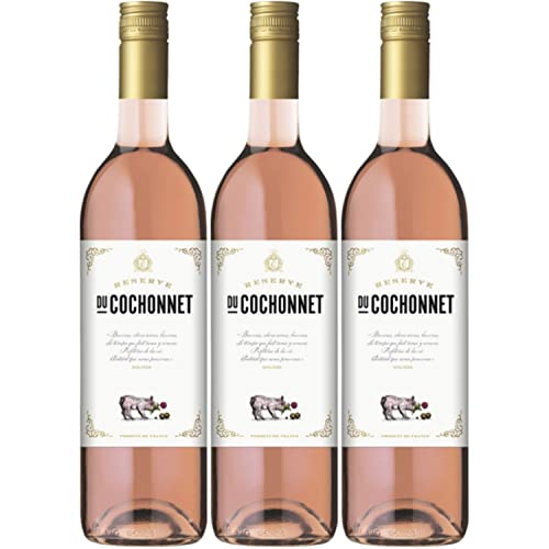 Réserve du Cochonnet Rosé Pays d' Oc Rosewein veganer Wein trocken IGP Frankreich I Versanel Paket (3 Flaschen) von Cochonnet
