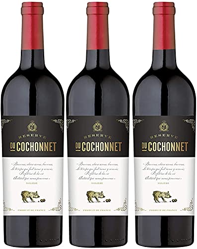 Réserve du Cochonnet Rouge Pays d' Oc Rotwein französischer Wein trocken IGP Frankreich I Versanel Paket (3 Flaschen) von Cochonnet