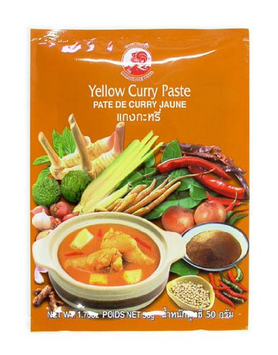12er Pack COCK Brand Gelbe Curry Paste [12x 50g] Yellow Curry Paste von Cock