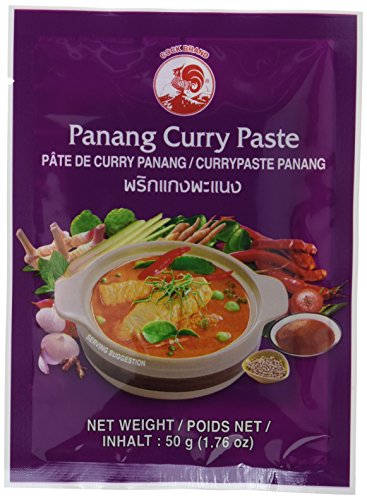 Cock Currypaste Panang, mittlere Schärfe, authentisch thailändisch Kochen, natürliche Zutaten, vegan, halal und glutenfrei (6 x 50 g Packung) von Cock