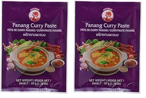 Cock Currypaste Panang, mittlere Schärfe, authentisch thailändisch Kochen, natürliche Zutaten, vegan, halal und glutenfrei (1 x 50 g) (Packung mit 2) von Cock
