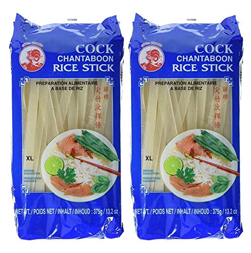 Cock Reisnudeln, 10 mm, 1. Qualität, 2er Pack, (2x375 g Packung) von Cock