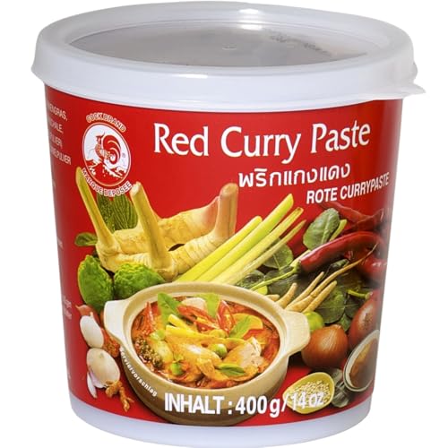 Cock Currypaste rot, mittelscharf, authentisch thailändisch Kochen, natürliche Zutaten, vegan, halal und glutenfrei (1 x 400 g) Cock Currypaste rot, mittelscharf, authentisch thailändisch Kochen, natürliche Zutaten, vegan, halal und glutenfrei (1 x 400 g) von Cock