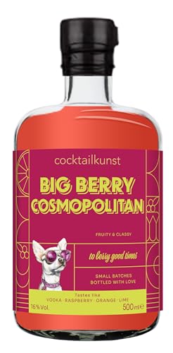 Big Berry Cosmopolitan | Bottled Cocktail von Cocktailkunst | Vodka, Himbeere, Orange, Limette | 500 ml | 16% Vol. Big Berry Cosmopolitan | Bottled Cocktail von Cocktailkunst | Vodka, Himbeere, Orange, Limette | 500 ml | 16% Vol. von Cocktailkunst
