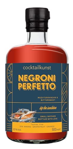 Negroni Perfetto | Bottled Cocktail von Cocktailkunst | Gin, Amaro, Grapefruit, Orange | 500 ml | 20% Vol. Negroni Perfetto | Bottled Cocktail von Cocktailkunst | Gin, Amaro, Grapefruit, Orange | 500 ml | 20% Vol. von Cocktailkunst