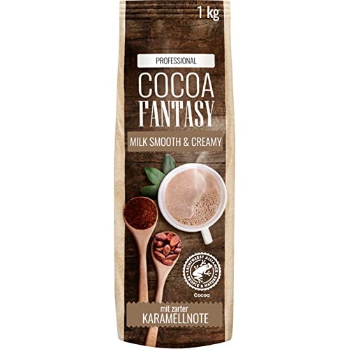 Cocoa Fantasy Milk Smooth & Creamy, 1kg Kakao Pulver für cremige heiße Schokolade, Trinkschokolade, 14% Kakaoanteil von Cocoa Fantasy
