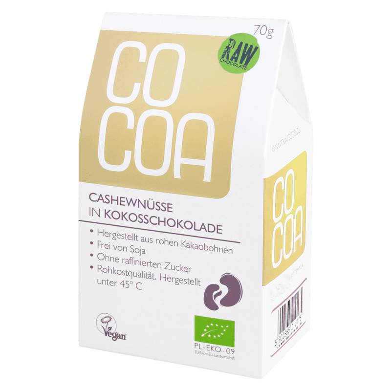 Bio Cashewnüsse in Kokosschokolade, 70g von Cocoa