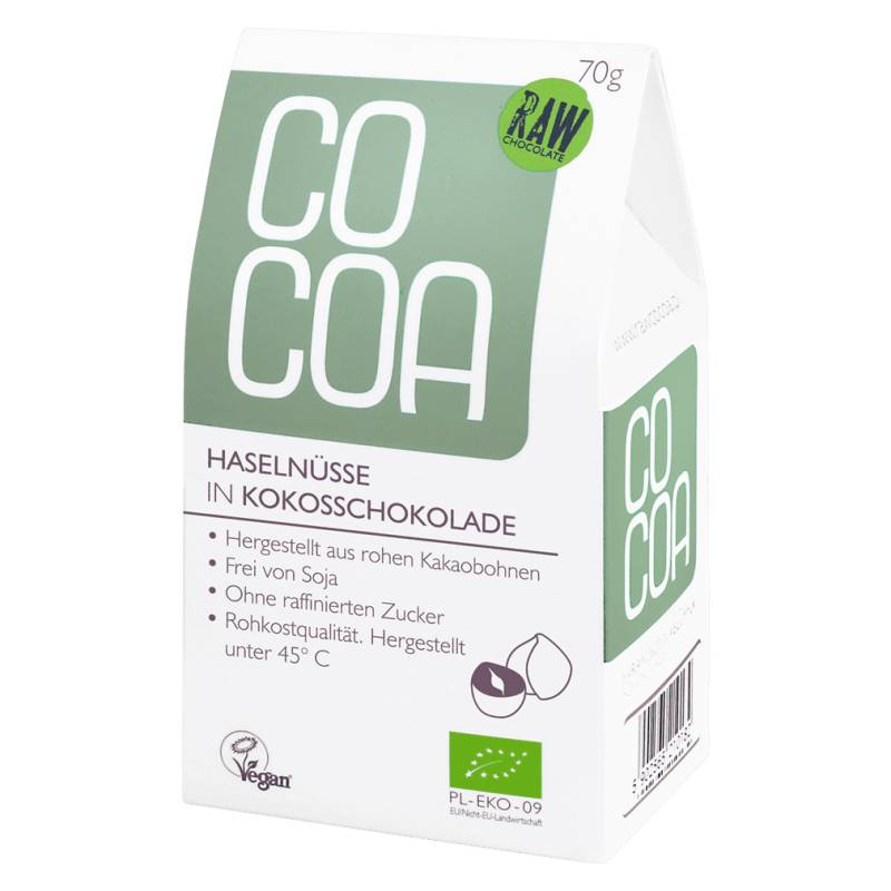 Bio Haselnüsse in Kokosschokolade, 70g von Cocoa