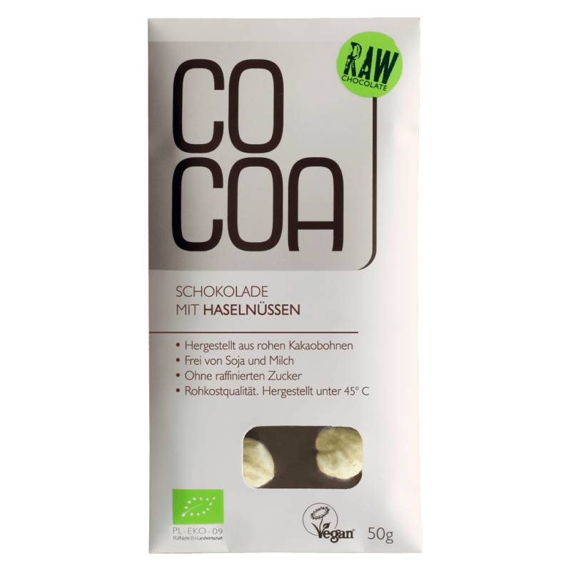 Bio Rohschokolade mit Haselnüssen von Cocoa