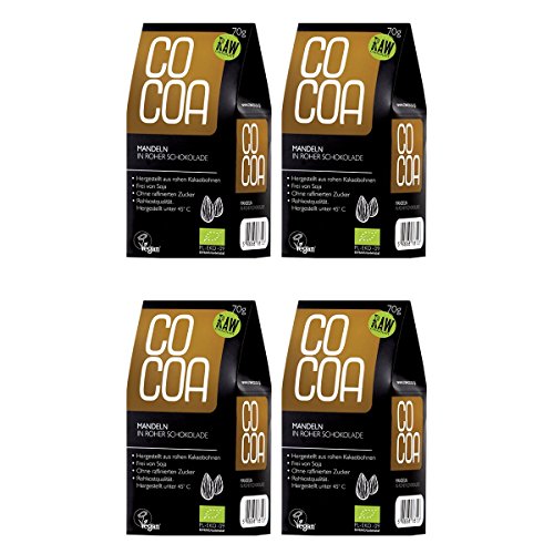 Raw Cocoa Bio Schokonüsse Mandeln in Roher Schokolade, 4 x 70 g | Hergestellt aus Rohen Ungerösteten Kakaobohnen bei unter 45 °C | Sorgfältig mehr als 60 Stunden Conchiert | mit Kokosblütenzucker Gesüßt | Vegan, Glutenfrei, Laktosefrei, Roh Raw Cocoa Bio Schokonüsse Mandeln in Roher Schokolade, 4 x 70 g | Hergestellt aus Rohen Ungerösteten Kakaobohnen bei unter 45 °C | Sorgfältig mehr als 60 Stunden Conchiert | mit Kokosblütenzucker Gesüßt | Vegan, Glutenfrei, Laktosefrei, Roh von Co coa