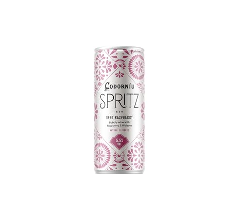 Codorníu Wachtelspritz Sehr Himbeere; schaumwein mit roten Früchten und Hibiskusgeschmack; schachtel mit 12 25-cl-Dosen von Codorníu