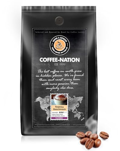 Coffee-Nation Aroma-Kaffee Tiramisu 1000g Bohnen | Spitzenqualität | Kaffeeliebhaber von Coffee-Nation