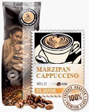 Coffee-Nation Aroma-Kaffee Cappuccino Marzipano 1000g Bohnen | Spitzenqualität | Kaffeeliebhaber von Coffee-Nation