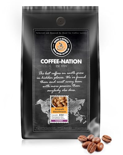 Coffee-Nation Aroma-Kaffee Italian Amarettini 1000g Bohnen | Spitzenqualität | Kaffeeliebhaber von Coffee-Nation