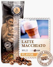 Coffee-Nation Kaffee Latte Macchiato US-Style aromatisiert 1000g Bohnen | Spitzenqualität | Kaffeeliebhaber von Coffee-Nation