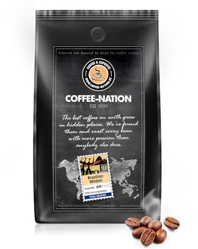 Coffee-Nation Brazilian Mildair Firmenpaket 16 x 1000g gemahlen | Sensationell mild und fein | Spitzencrema von Coffee-Nation