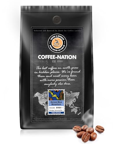 Coffee-Nation Kenya Blue Mountain 1000g Bohnen | Spitzenqualität | Kaffeeliebhaber von Coffee-Nation