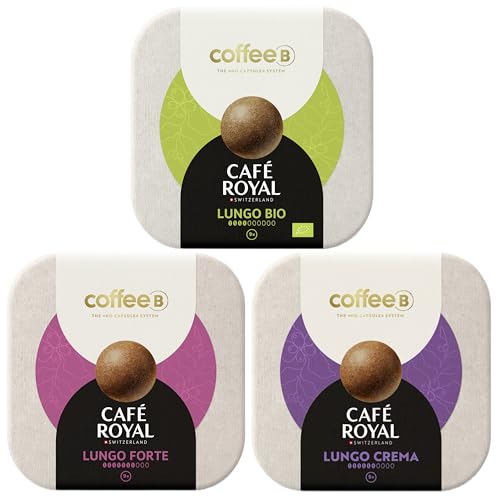 CoffeeB by Café Royal - SET 4 LUNGO - LUNGO Crema, LUNGO Forte und Lungo-B, zu je 9 Coffee Balls 51g, 3er Pack (3x 9 Coffee Balls) von CoffeeB by café royal