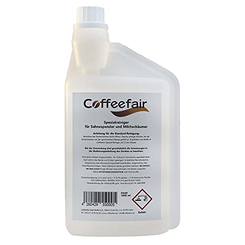 Coffeefair Milchschaumreiniger Universal 1l klar | Milchsystemreiniger für Kaffeevollautomat | INTENSIVE REINIGUNG | ERGIEBIG von Coffeefair