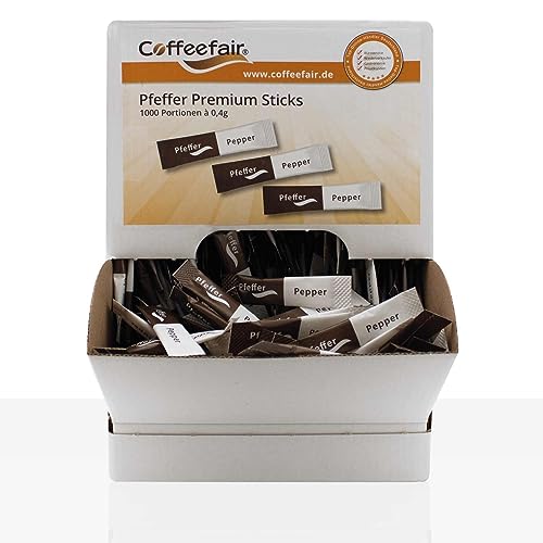 Coffeefair Premium Pfeffersticks 1000 x 0,4g Pfeffer Thekenspender von Coffeefair