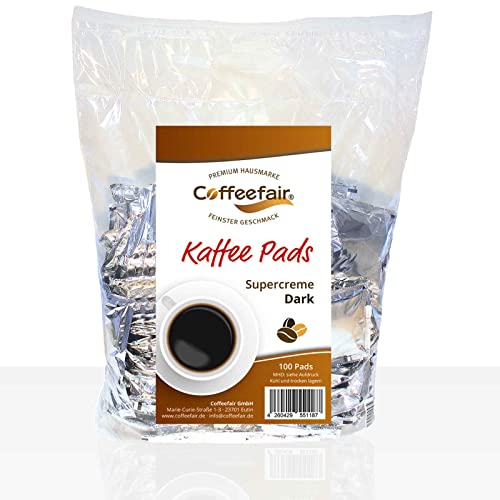 Coffeefair Kaffee-Pads Supercreme Dark Roast 100 Stück | Megabeutel von Coffeefair