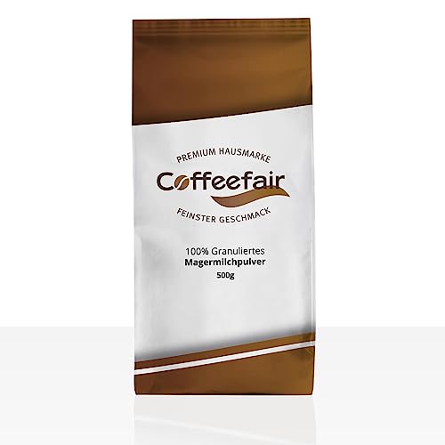 Coffeefair 100% granuliertes Magermilchpulver 10 x 500g Milchpulver Granulat | Milchtopping, Instant Magermilchpulver für cremigen Milchschaum, ideal für Heißgetränke-Automaten von Coffeefair