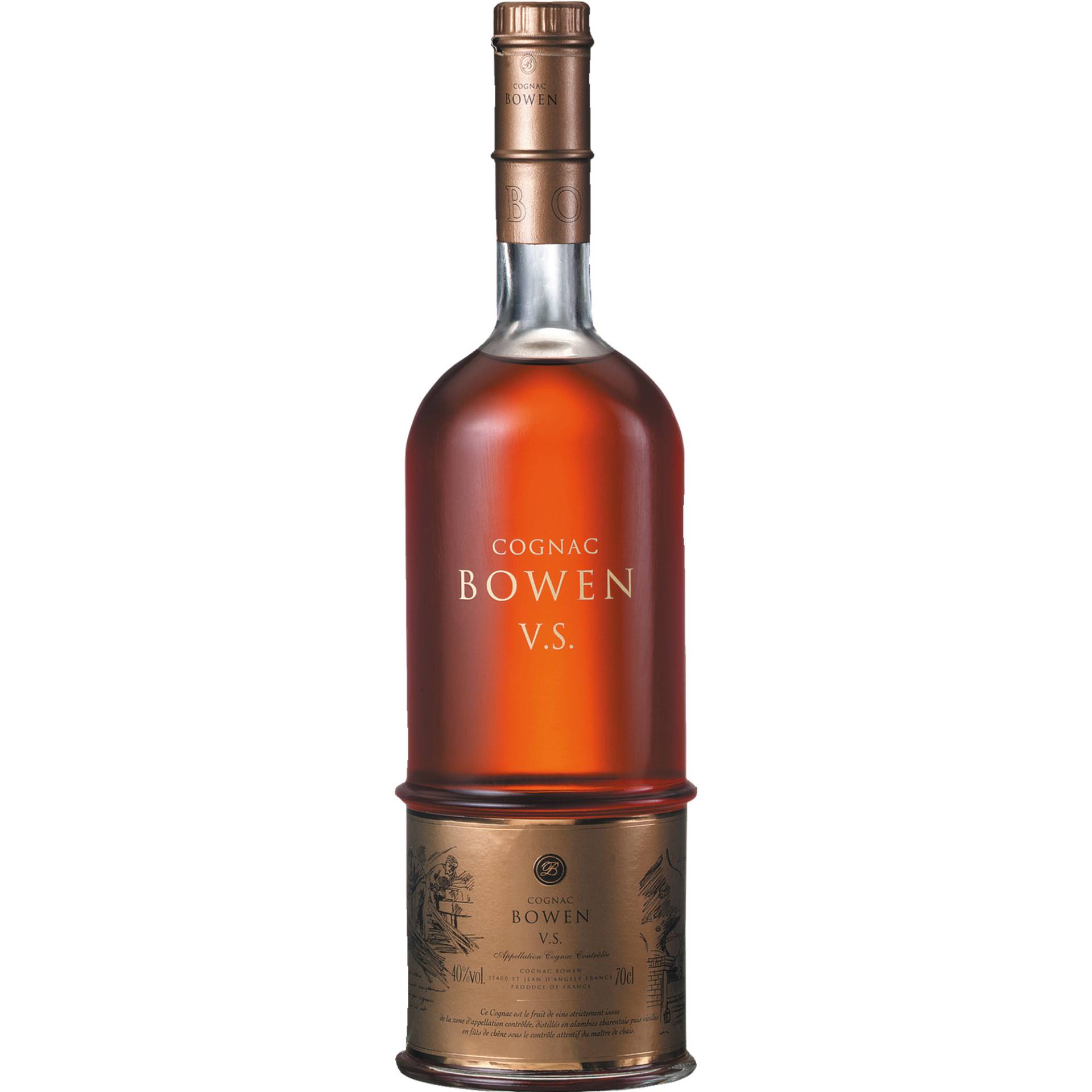 Cognac Bowen VS, Cognac AOP, 0,7L, Spirituosen von Cognac Bowen, 51 Rue Élysée Loustalot, BP 86, 17412 St Jean d´Angély, Frankreich