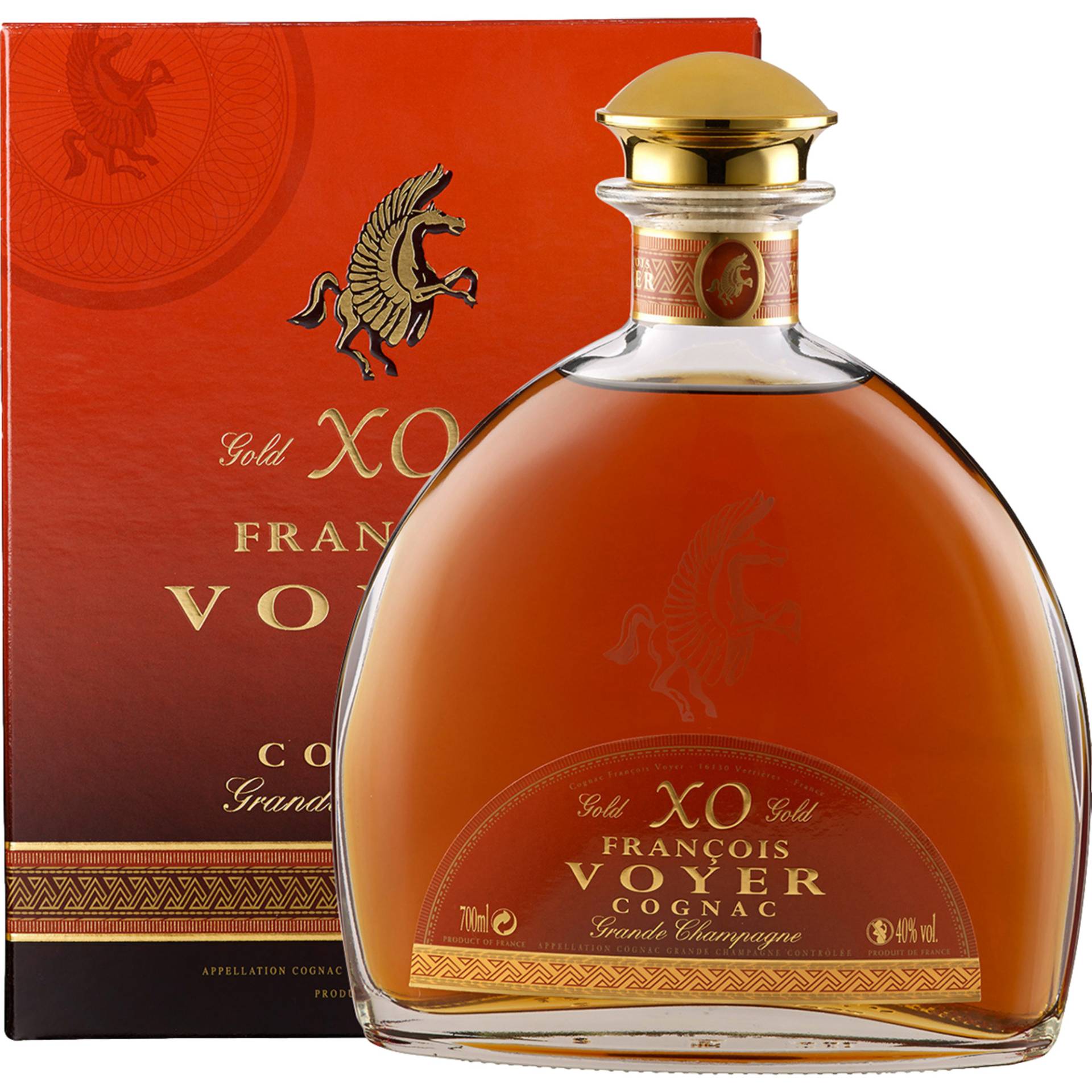 XO François Voyer Cognac Grande Champagne, Cognac AOP, 0,7 L, 40% Vol, Spirituosen von Cognac Francois Voyer,   FR 16130 Verriéres