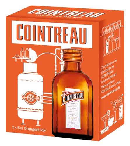 Cointreau Orangenlikör mit 40% vol. (2 x 0,05l) | Der perfekte Likör für Cocktails aus 100% natürlichen Zutaten der Geschenkpackung von Cointreau