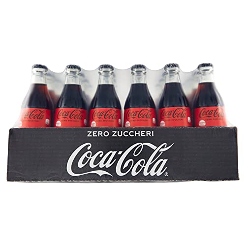 24x Cola-Cola Zero ohne zucker Italian alkoholfreies Getränk Glasflasche 330ml Coca Cola Softdrink von Coca-Cola