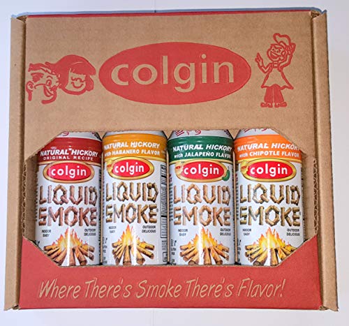 COLGIN Flüssiger Rauch mit Chili-Geschenkset - Hickory, Jalapeno, Chipotle und Habanero Geschmacksrichtungen von Colgin