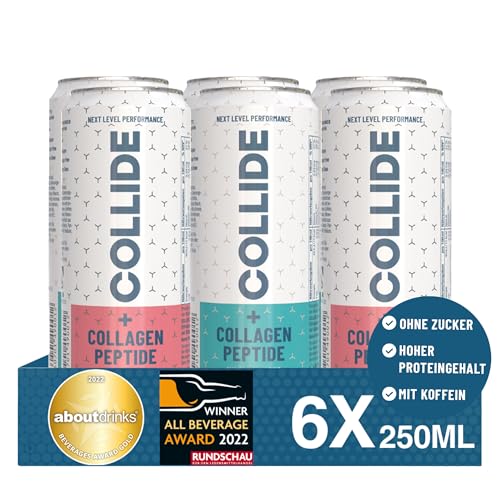 COLLIDE® Kollagen Drink - MHD:13.05.2025 - Probierpaket #1, 6 Dosen à 250 ml, 3 Grapefruit-Ingwer und 3 Minze-Limette von Collide