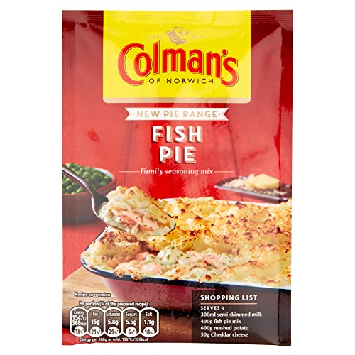 Colman's Classic Comforts Fish Pie Meal Maker perfekt mit cremigem Kartoffelpüree schnell zubereitete Tortenmischung 20g von Colman's