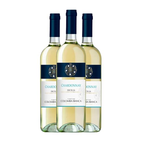 Colomba Bianca Chardonnay Sicilia 75 cl Weißwein (Karton mit 3 Flaschen von 75 cl) von Colomba Bianca
