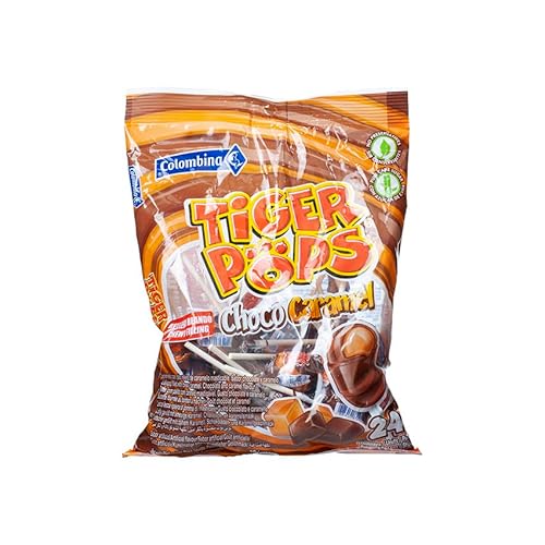 COLOMBINA Tiger Pops Schoko-Karamell - Paletas Rellenas de Caramelo Sabor Choco-Caramelo, 408g von Colombina