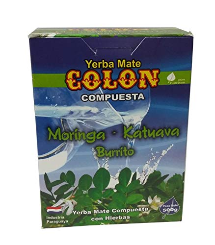 Colon Yerba Mate Colon Moringa Katuava Burrito | Kräutererfrischung am besten kalt serviert | Belebende Mischung | Original Matetee aus Paraguay, 500 g von Colon