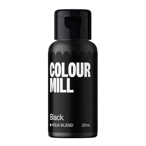 Colour Mill Aqua Blend Black 20 ml Lebensmittelfarbe auf Wasserbasis Sehr intensiv, hoch konzentriert von Colour Mill