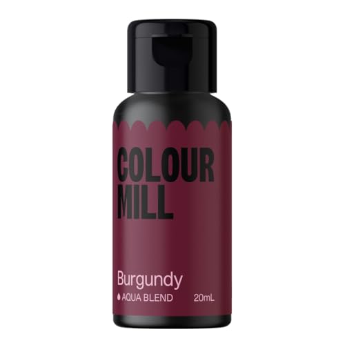 Colour Mill Aqua Blend Lebensmittelfarbe auf Wasserbasis Burgund - Lebensmittel Farbe Sehr Intensiv, Hoch Konzentriert, Vegan - 20 ml von Colour Mill