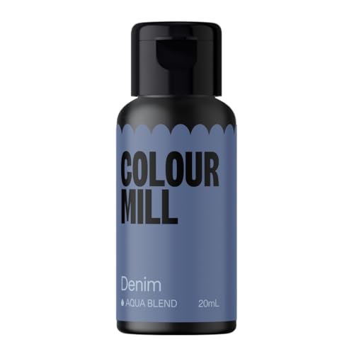 Colour Mill Aqua Blend Lebensmittelfarbe auf Wasserbasis Denim - Lebensmittel Farbe Sehr Intensiv, Hoch Konzentriert, Vegan - 20 ml von Colour Mill