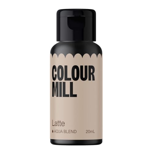 Colour Mill Aqua Blend Lebensmittelfarbe auf Wasserbasis Latte - Lebensmittel Farbe Sehr Intensiv, Hoch Konzentriert, Vegan - 20 ml von Colour Mill