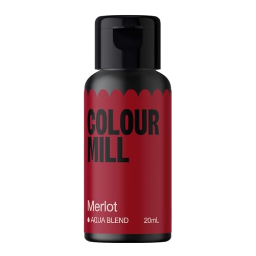 Colour Mill Aqua Blend Lebensmittelfarbe auf Wasserbasis Merlot - Lebensmittel Farbe Sehr Intensiv, Hoch Konzentriert, Vegan - 20 ml von Colour Mill