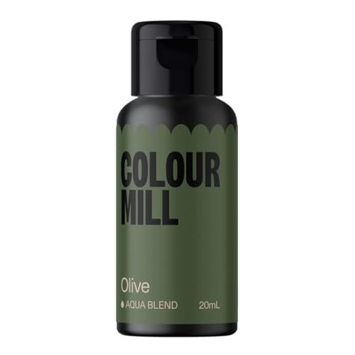 Colour Mill Aqua Blend Lebensmittelfarbe auf Wasserbasis Olive - Lebensmittel Farbe Sehr Intensiv, Hoch Konzentriert, Vegan - 20 ml von Colour Mill
