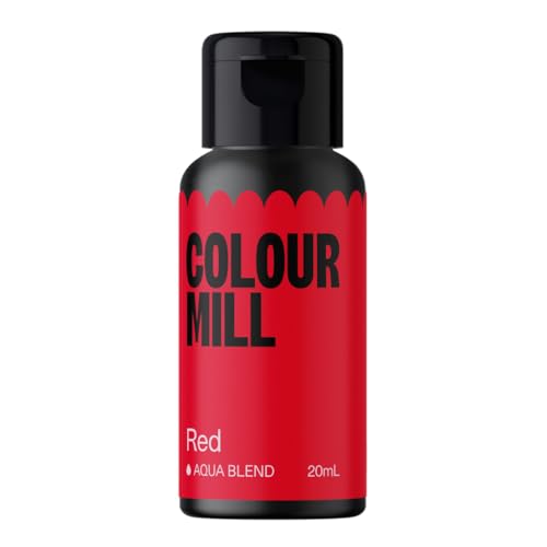 Colour Mill Aqua Blend Lebensmittelfarbe auf Wasserbasis Rot - Lebensmittel Farbe Sehr Intensiv, Hoch Konzentriert, Vegan - 20 ml von Colour Mill